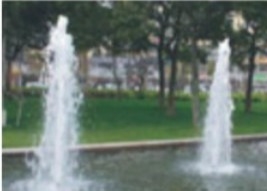 La fuente colorida del baile de la música del agua del CCC equipa con inyector para el anuncio publicitario
