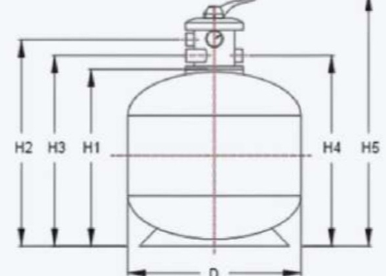 S400 Tanque de filtro de arena para piscinas de fibra de vidrio