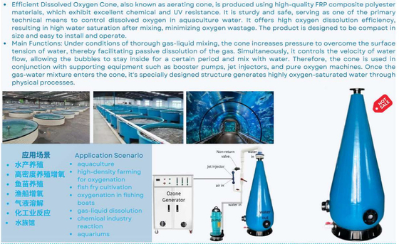 S400-H1050 Cono de aireación, adecuado para acuicultura, piscina de alta calidad.