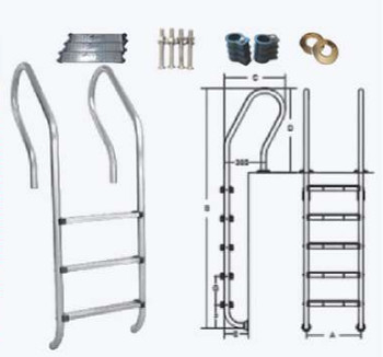 SF215 Escalera de piscina de acero inoxidable