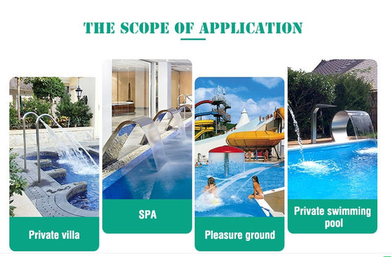 Jet inoxidable de la cascada del balneario de la piscina de acero del CE ISO 316