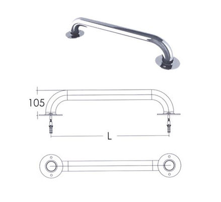 SS304 de la pared carril del gancho agarrador de la piscina derecho 1.0m m