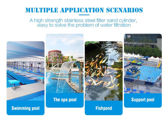 Filtros de arena comerciales inoxidables de la piscina del acero 1200m m