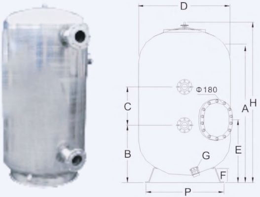 filtros de arena comerciales de la piscina de 15m3/H 800m m