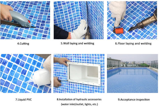 Trazador de líneas de la piscina del Pvc de la prenda impermeable 1.2m m del rectángulo