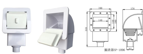 Smart blanco 1,5" desnatadora de la pared de la piscina