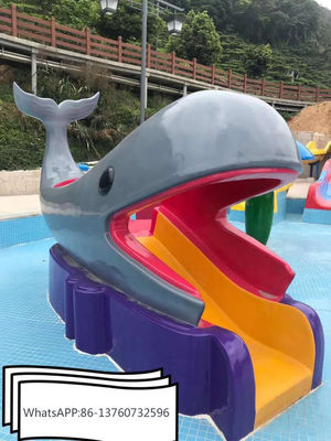 Tobogán acuático ULTRAVIOLETA anti de la ballena de la fibra de vidrio del equipo del parque del agua de los niños