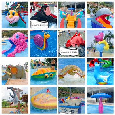 Tobogán acuático ULTRAVIOLETA anti de la ballena de la fibra de vidrio del equipo del parque del agua de los niños