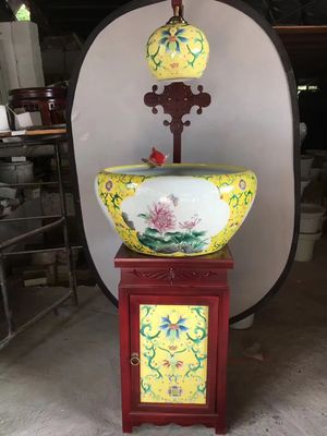 Cuenco casero de los pescados del SGS Koi de la decoración con el modelo de la peonía