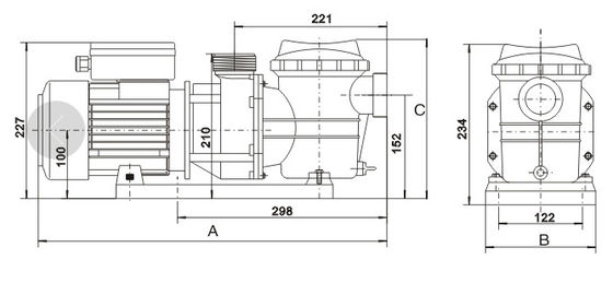 Bombas de la fuente de la piscina de 1,5 pulgadas 220v 0.75HP