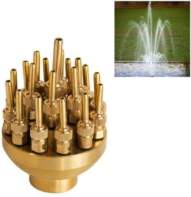 La nueva venta caliente 2" las 3 capas ajustables de cobre amarillo florece la fuente de agua del flor Jet Nozzles