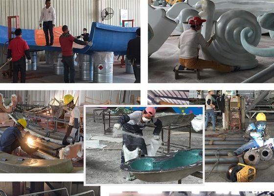 Tobogán acuático ULTRAVIOLETA anti de la ballena de la fibra de vidrio del equipo del parque del agua de los niños