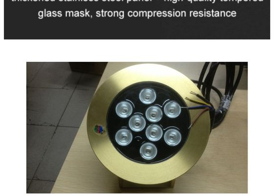 Los accesorios de cobre amarillo 9W de la fuente de la piscina llevaron luces subacuáticas