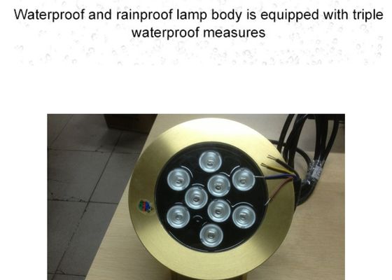 Los accesorios de cobre amarillo 9W de la fuente de la piscina llevaron luces subacuáticas