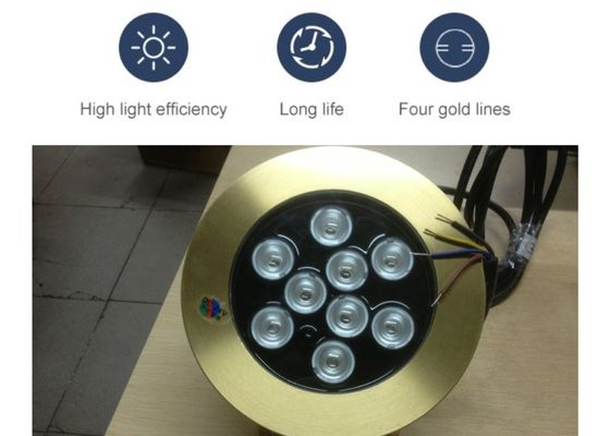 Los accesorios de cobre amarillo 9W de la fuente de la piscina llevaron luces subacuáticas