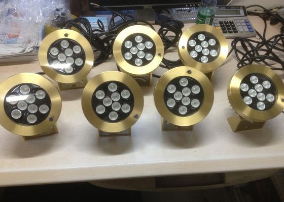 Los accesorios de cobre amarillo 9W de la fuente de la piscina llevaron luces subacuáticas