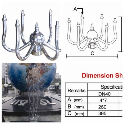 Accesorios de la fuente de la piscina de Chrome 1,5" boca giratoria DN40