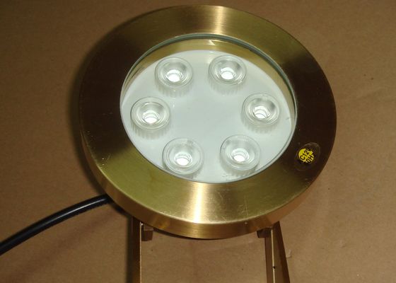 DMX512 2700K de cobre amarillo 6W RGB llevó luces subacuáticas de la piscina