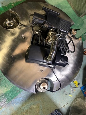 Fuente flotante de acero inoxidable del agua con la lámpara y la bomba