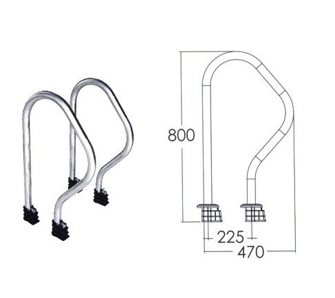 Tipo carriles del reborde del paso de la piscina del acero inoxidable 1.0m m