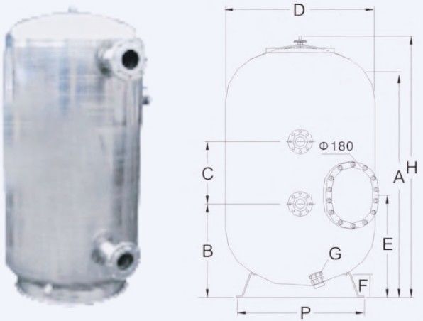 filtros de arena comerciales de la piscina de 15m3/H 800m m