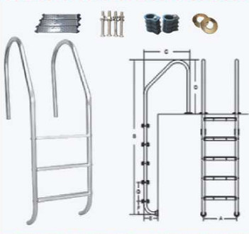 SL215 Escalera de piscina de acero inoxidable