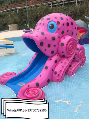 Tobogán acuático al aire libre del pulpo de la fibra de vidrio del equipo del parque del agua de los niños
