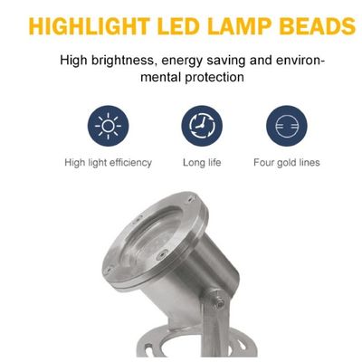 Luz subacuática inoxidable de la fuente del acero IP68 DMX RGB LED