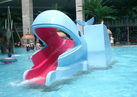 Tobogán acuático ULTRAVIOLETA anti de la ballena de la fibra de vidrio del equipo del parque del agua de los niños